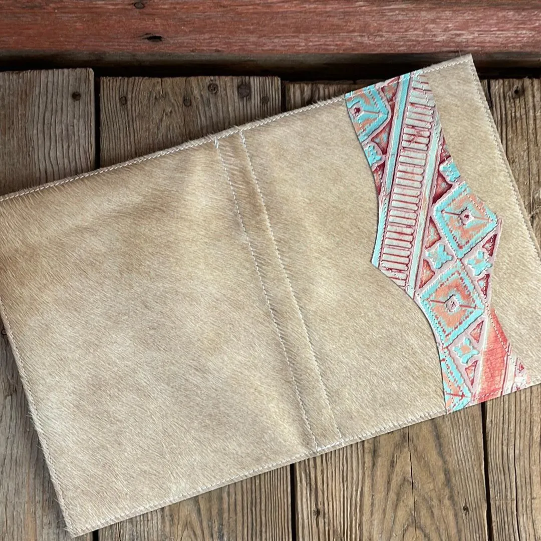 136 Large Notepad Cover - Palomino w/ Fiesta Navajo