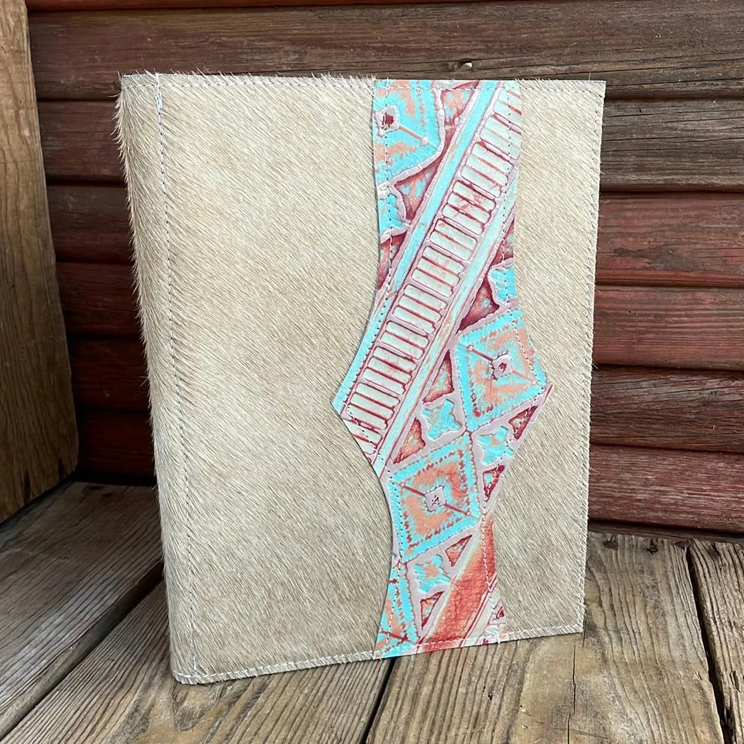 136 Large Notepad Cover - Palomino w/ Fiesta Navajo