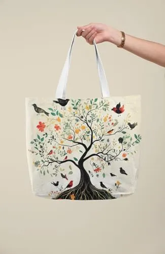Art to Doors | A Garden of Life | Tote Bags | Shopping Bag For Grocery | Aesthetic Carry Bag | Tote Bag for Shopping, Travel, office & beach bags for women