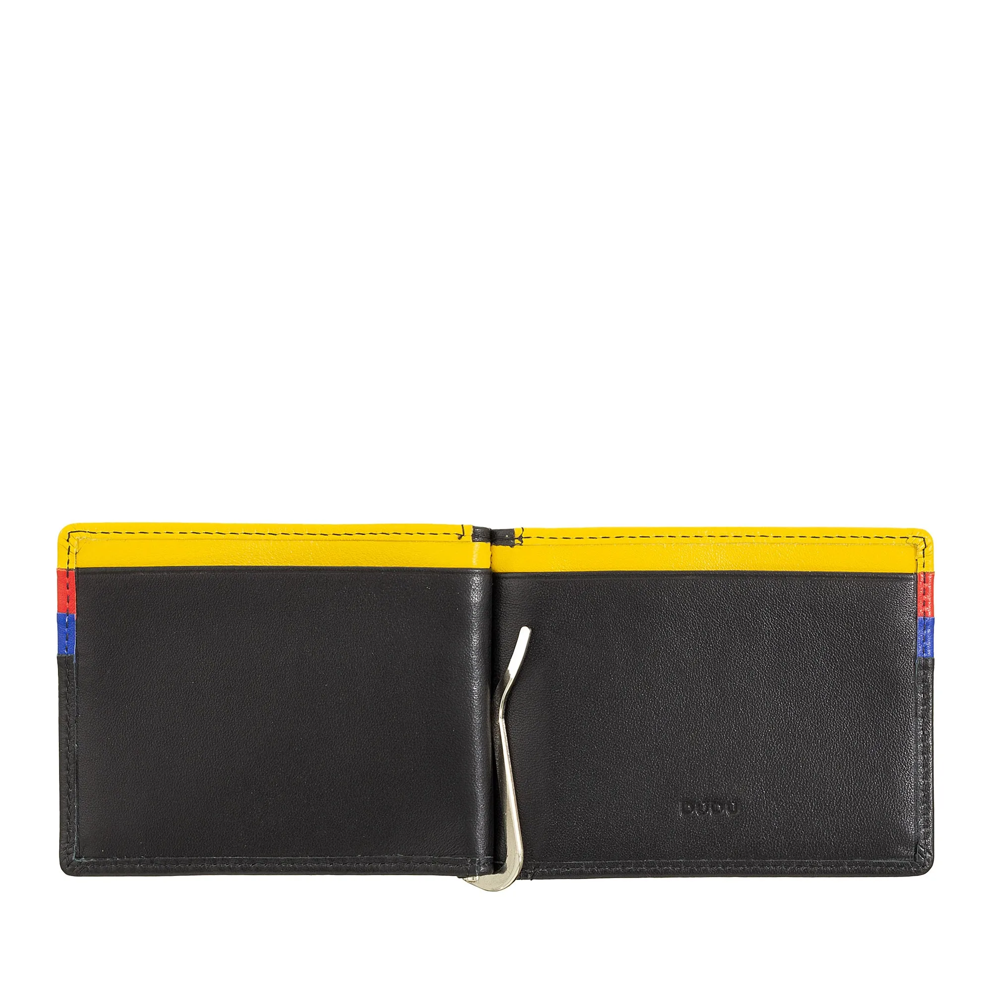 DUDU men's wallet with leather clothes in leather holder credit cards clip thin banknotes tile holder