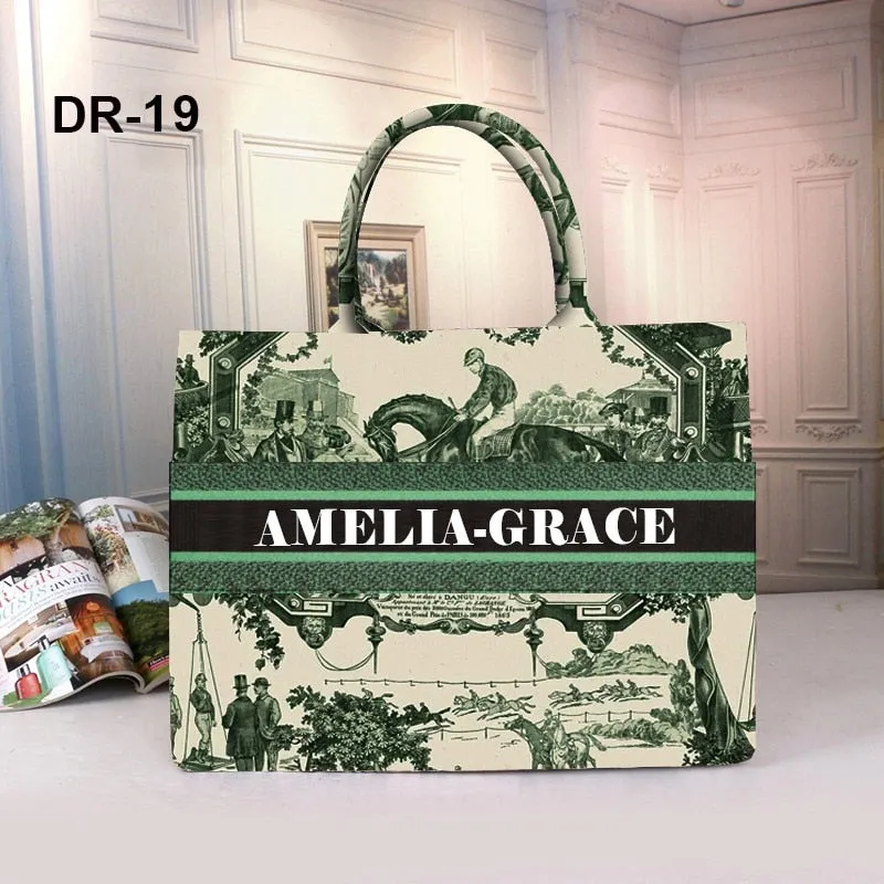 Marcella Your Name Monogram Canvas Totes - 20 Styles