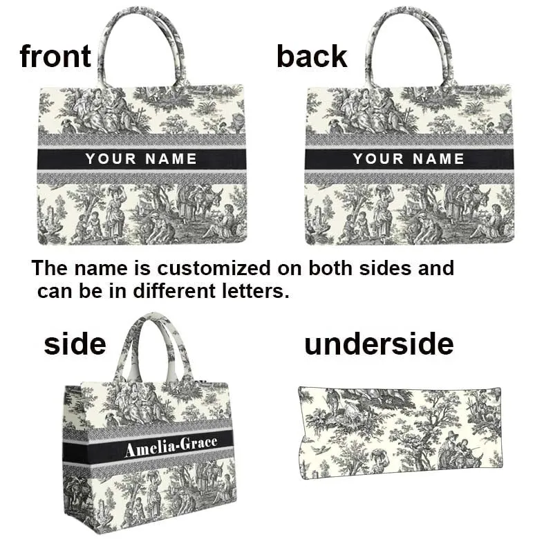 Marcella Your Name Monogram Canvas Totes - 20 Styles