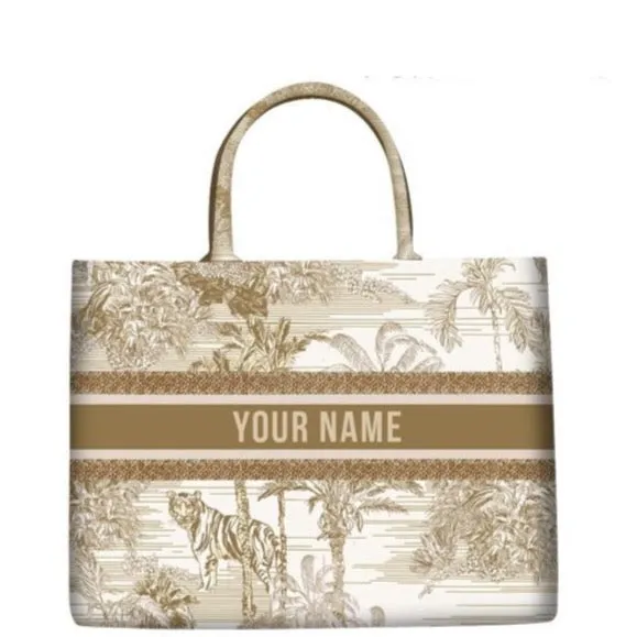 Marcella Your Name Monogram Canvas Totes - 20 Styles