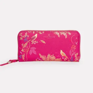 Pink Birds Large Zip Purse