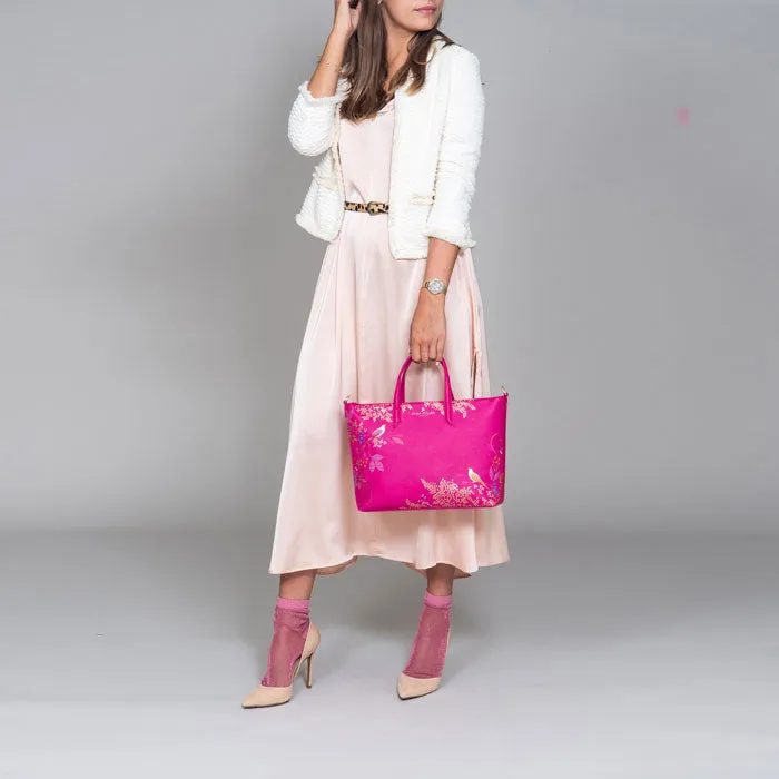 Pink Birds Medium Tote