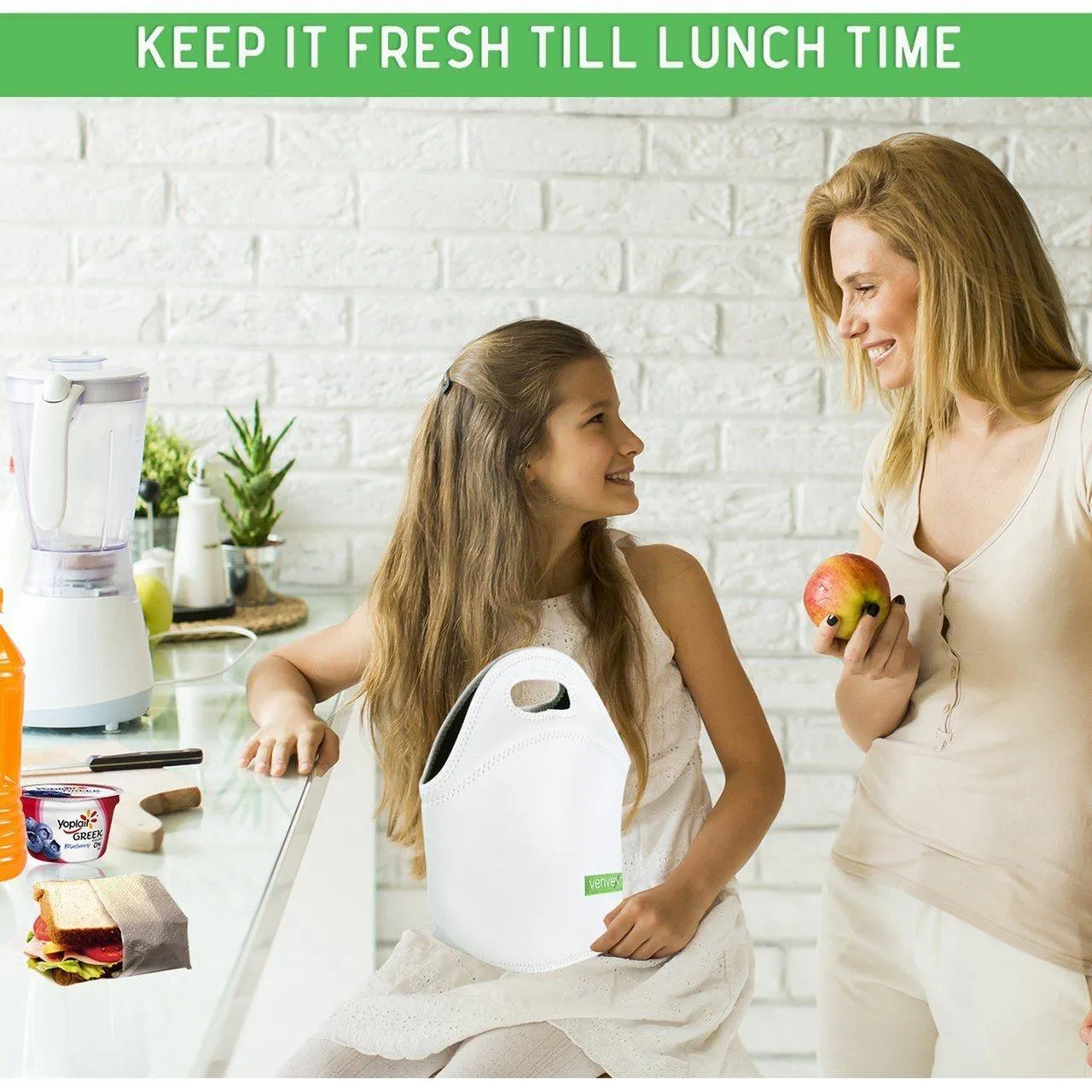 Venvex Insulated Neoprene Reusable Lunch Tote Bag