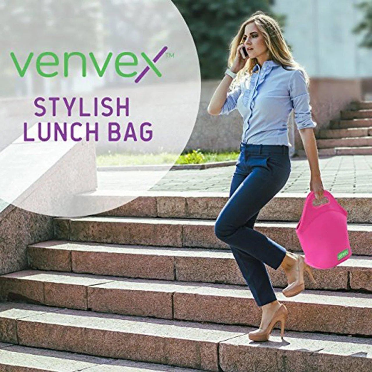 Venvex Insulated Neoprene Reusable Lunch Tote Bag