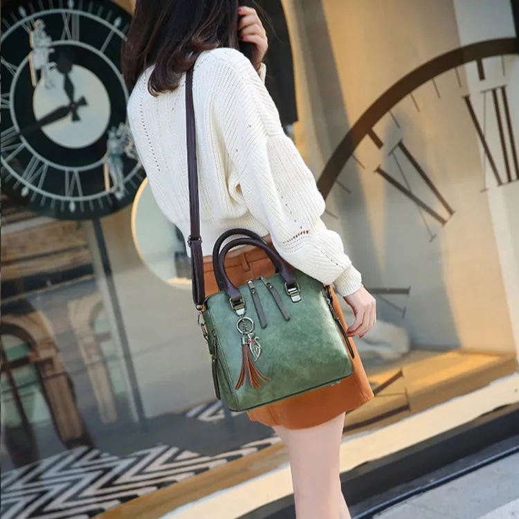 Vintage PU Leather Ladies HandBags Women Messenger Bags Totes Tassel Designer Crossbody Shoulder Bag Boston Hand Bags(Wine Red)
